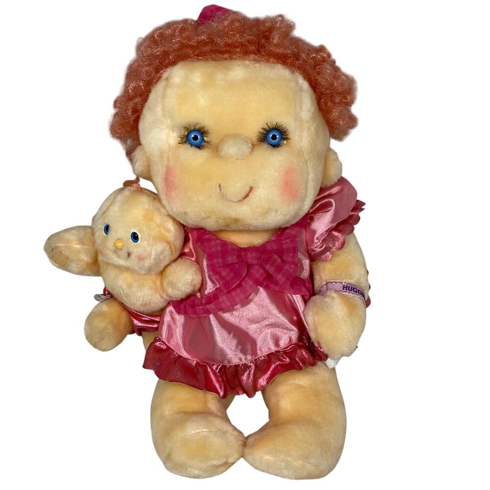 Vintage 1985 Kenner Hugga Bunch Doll Huggins Hug-a-Bye Baby Plush 17"